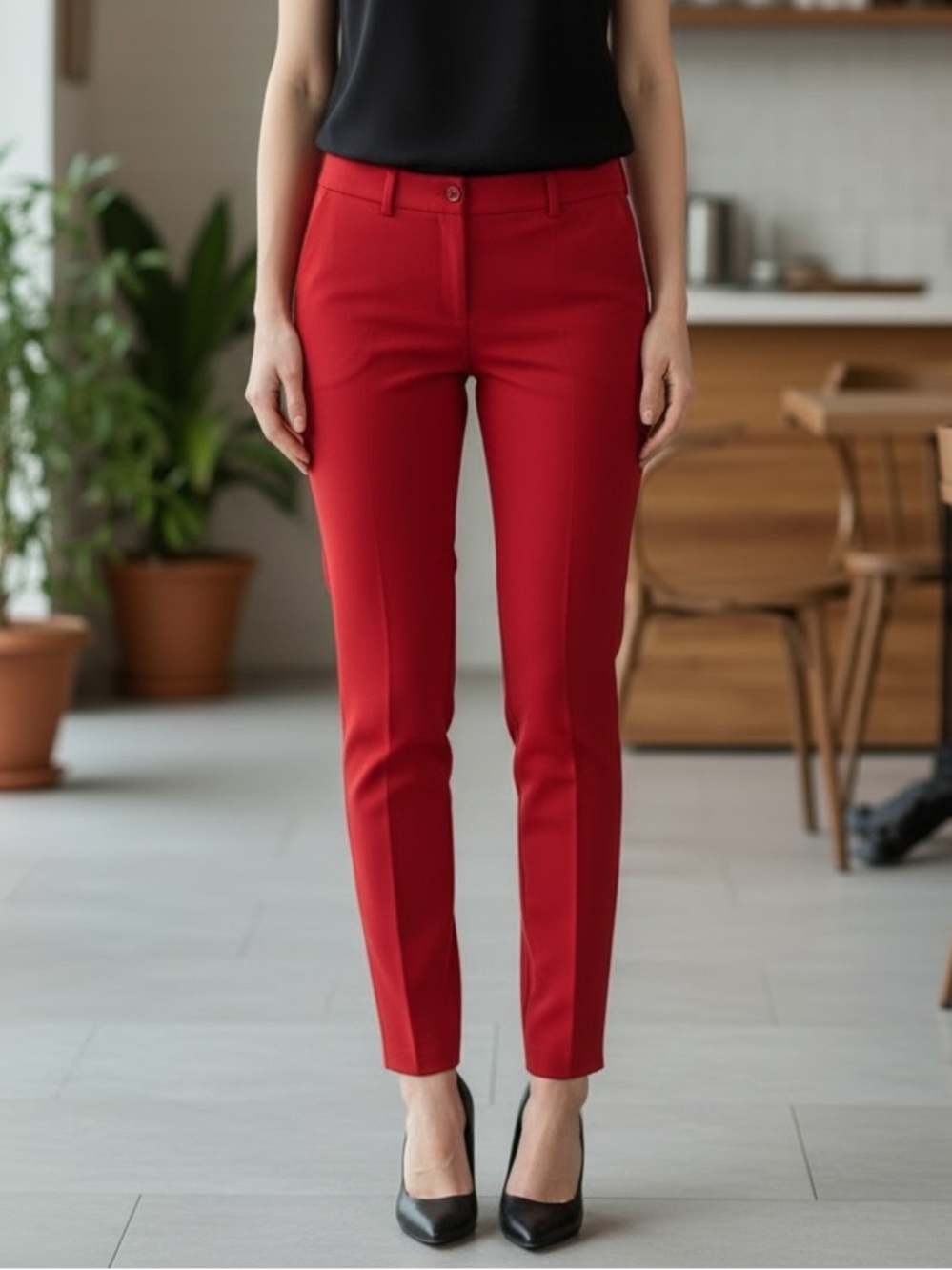 Talbots Hampshire  Red Petite Ankle Dressy Pants